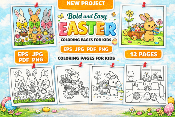 Bold and Easy Easter Coloring Pages