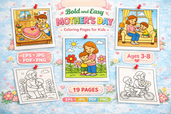 Bold & Easy Mother's Day Coloring Pages: A Joyful Way for Kids to Celebrate Mom