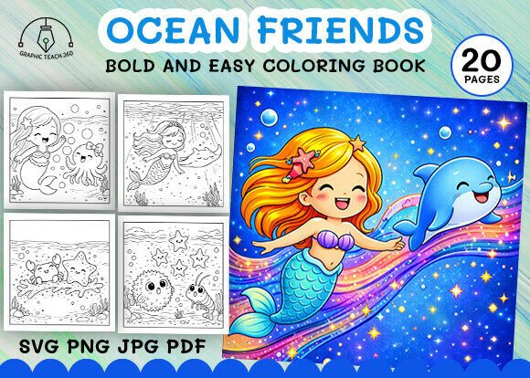 Bold Easy Ocean Friends Coloring: A Stress-Free Creative Escape for Adults