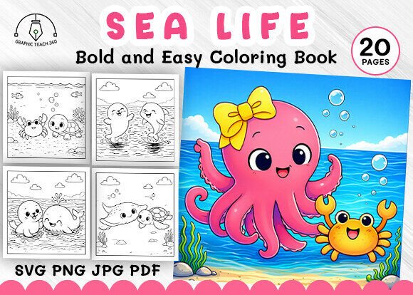 Bold Easy Sea Life Coloring Pages: Your Gateway to Relaxed Ocean Creativity