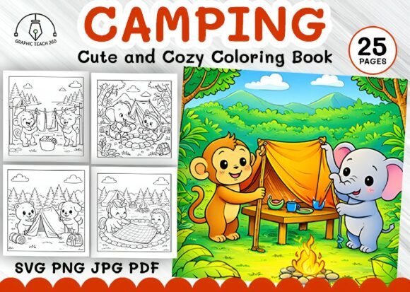 Camping Cozy and Coloring Book: Your Guide to Stress-Free Outdoor Art and KDP Success