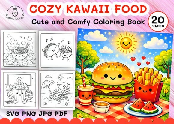 Cozy Kawaii Food Coloring Book: Bold & Easy Fun