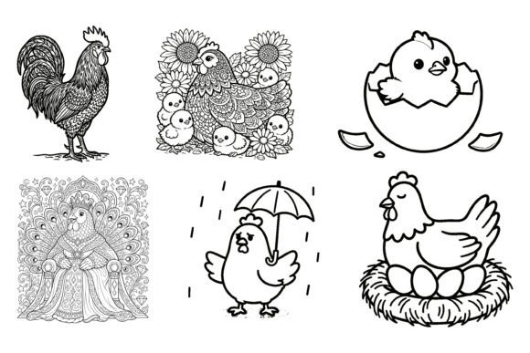 Cute Chicken Farm Coloring Pages Bundle: A Practical Resource for Relaxation, Teaching, and Creative Business
