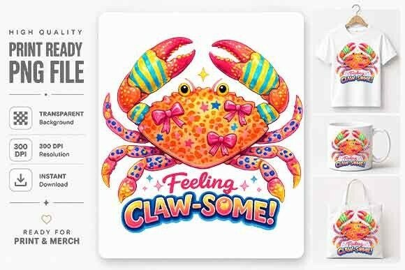 Cute Crab Summer Shirt PNG: Bring Playful Coastal Energy to Your Apparel Projects