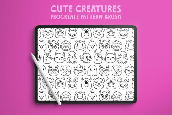Cute Creatures Procreate Pattern Brush: A Technical Deep Dive into Seamless Line Art Design