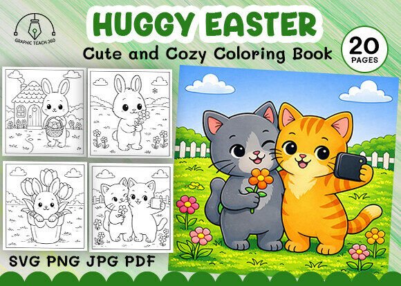 Huggy Easter Coloring Book: A Cozy Spring Activity for Relaxation and Creativity