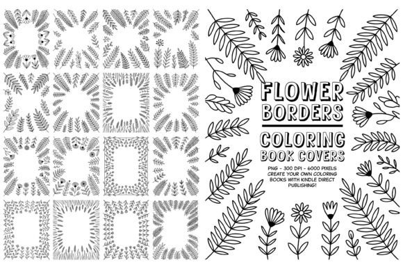 KDP Covers – Floral PNG Coloring Book: Elevate Your Publishing and Creative Projects