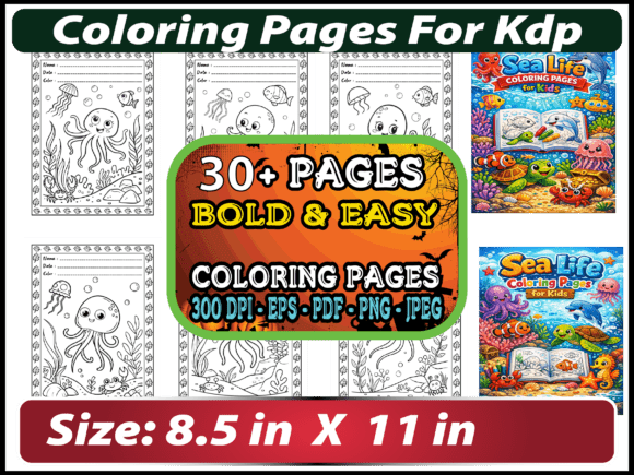 Sea Life Coloring Pages for Kids for KDP: A Complete Creative Resource for Publishers and Educators