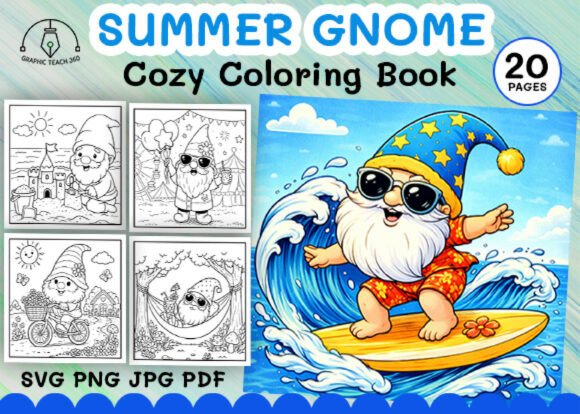 Summer Gnome Coloring Book: Evaluating the Appeal of Bold and Easy Summer-Themed Coloring Pages