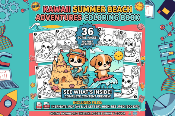 The Kawaii Summer Beach Animal Coloring Page: Your Secret to KDP Success in the Low-Content Book Market
