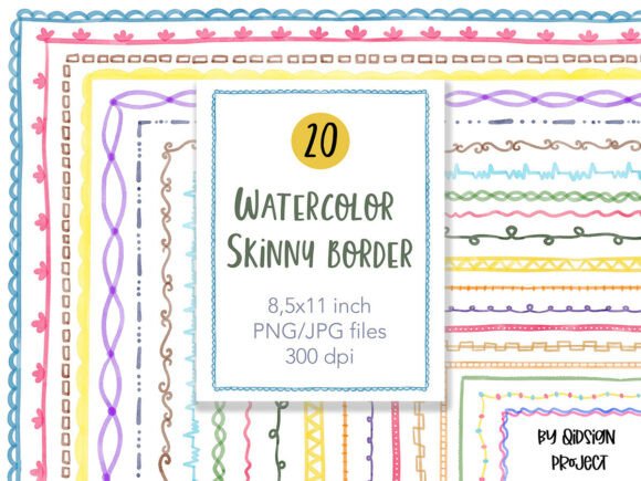 Why 20 Watercolor Skinny Borders Clipart Is Becoming a Staple for Modern Creatives